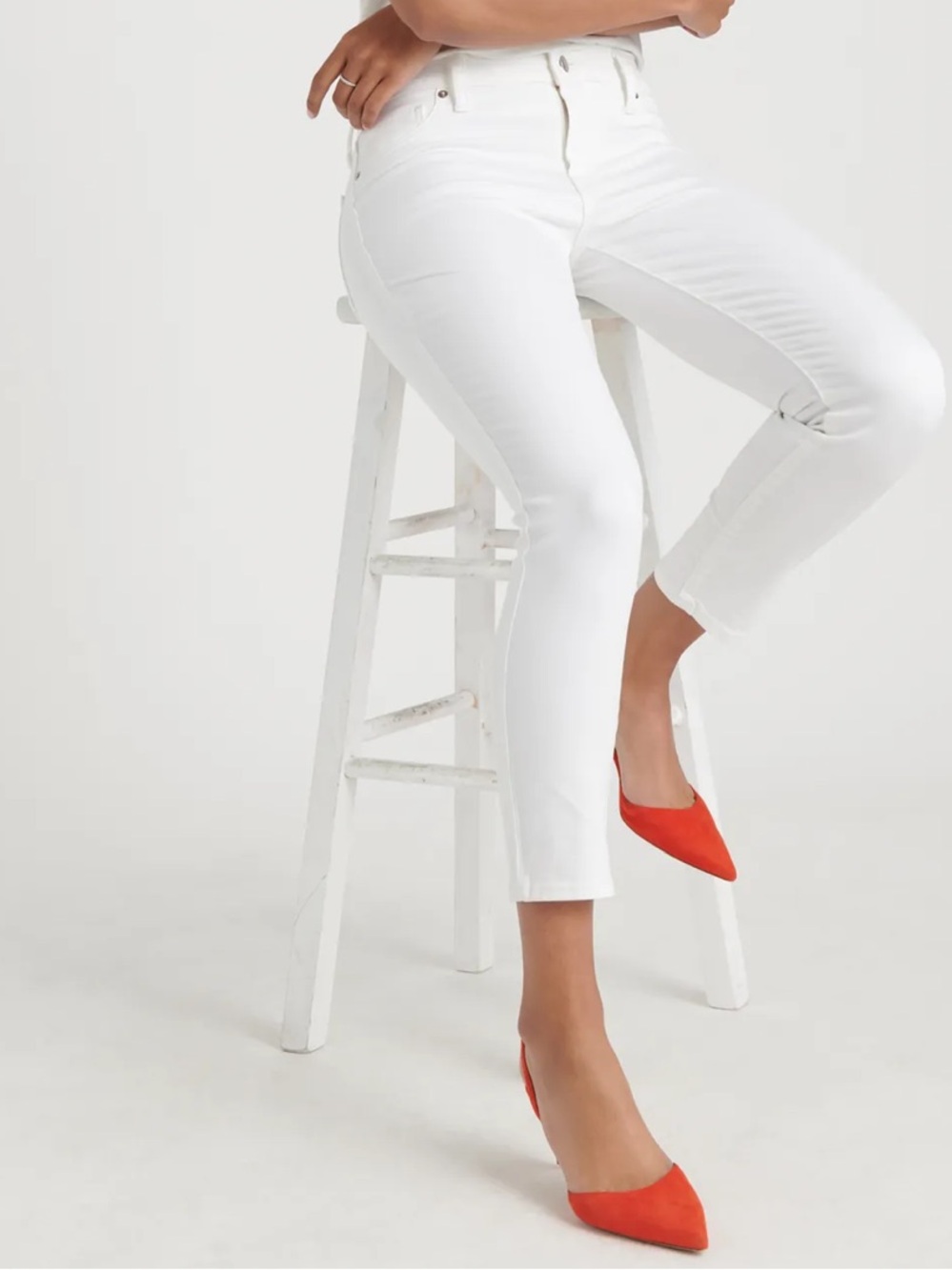 Lucky Brand Skinny 5 Pocket White Jeans, Lolita Crop Size 2